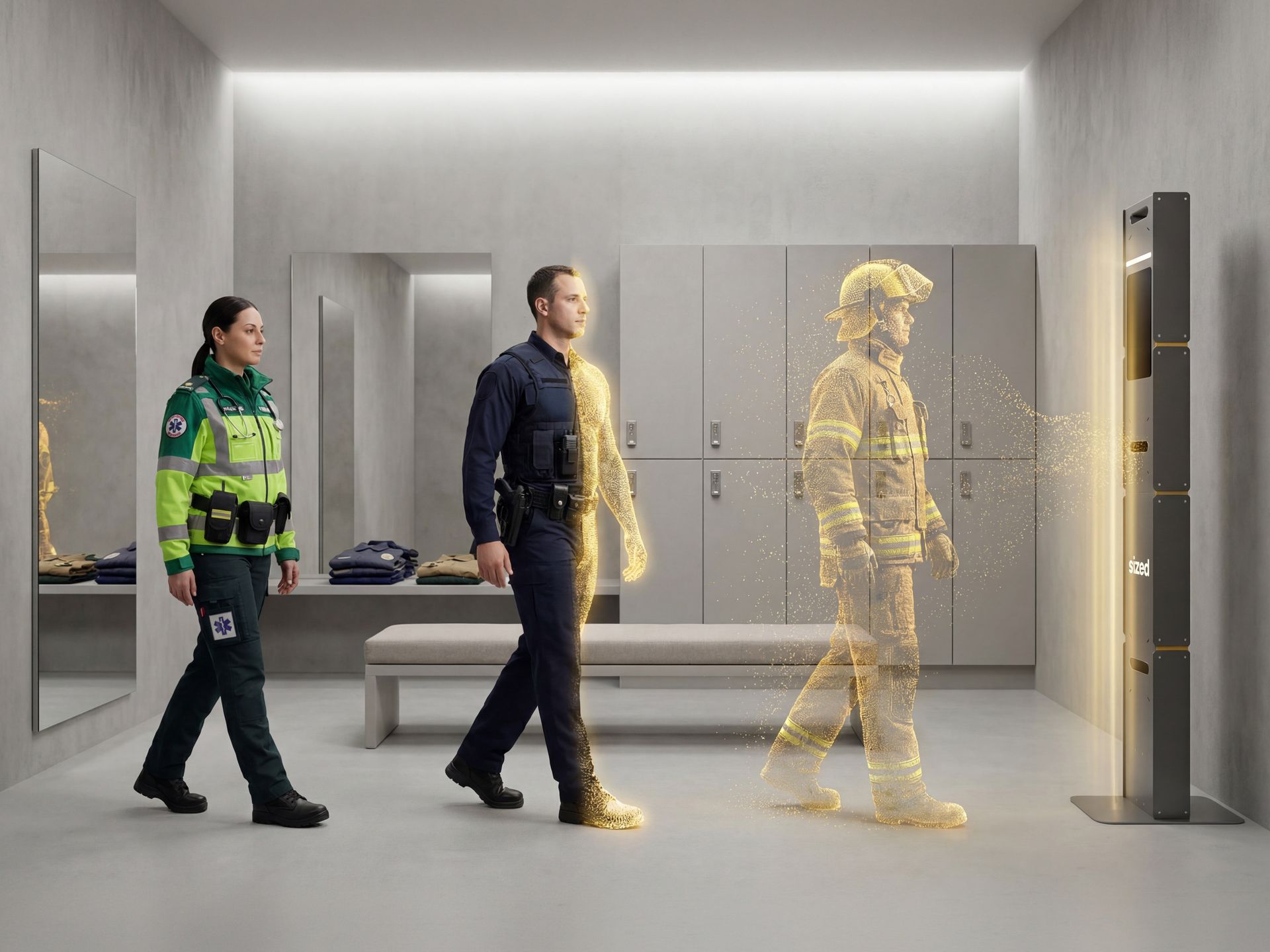SIZED scanner, worker getting scanned on an industrial site
